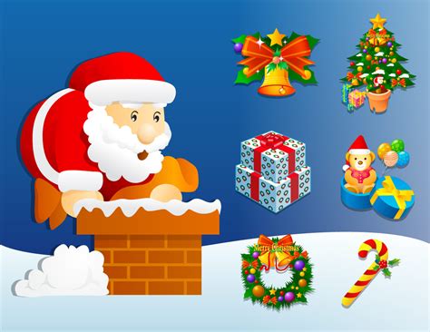 Free Holiday and Xmas vector pack - Santa Claus, Xmas Tree, Wreaths ...