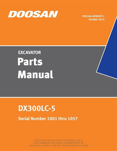 Doosan DX300LC-5 EXCAVATOR PARTS MANUAL 950106-00982EF-1 - PDF DOWNLOAD ...