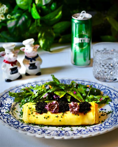 French Rolled Omelette, Boursin Cheese, Caviar - Taste With The Eyes