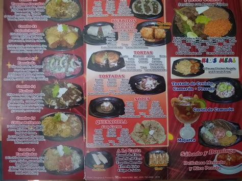 Menu at Los Altos Mexican Food San Bernardino restaurant, San Bernardino