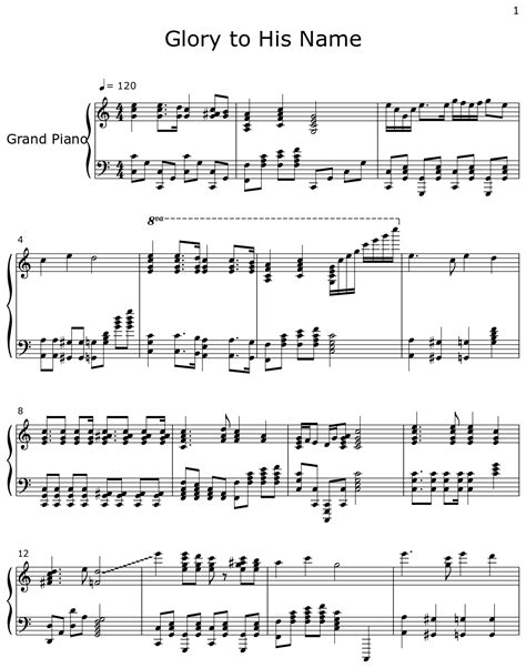 Glory to His Name - Sheet music for Piano