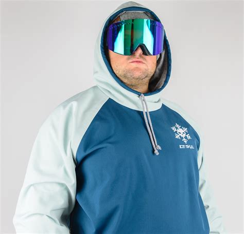 IceSkull Ezy Rider Snowboard Softshell Technical Hoodie Sea Blue & Mint