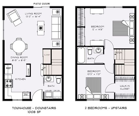 Small Townhouse Floor Plans #stairs Pinned by www.modlar.com | Small house floor plans, House ...