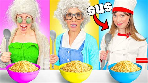 Me Vs Grandma Game Master Cooking Challenge - YouTube