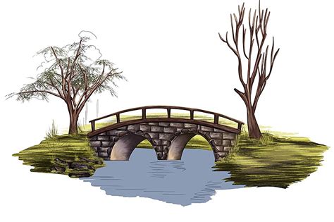 River Bridge Drawing