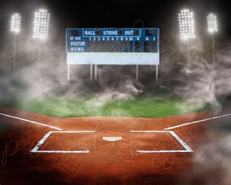 Baseball Digital Backdrop Baseball Stadium Lights Digital - Etsy