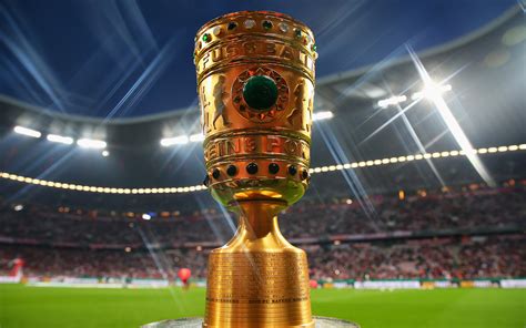 Download wallpapers 4k, German football cup, trophy, gold cup, Bundesliga, football, stadium ...