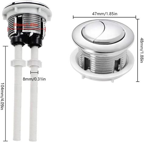 MiSevteen 2 pcs 38mm Chrome Dual Flush Toilet Push Flush Button ...