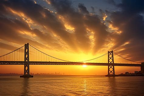 Osaka Bay Bridge At Sunset Background, High Resolution, Tourist ...