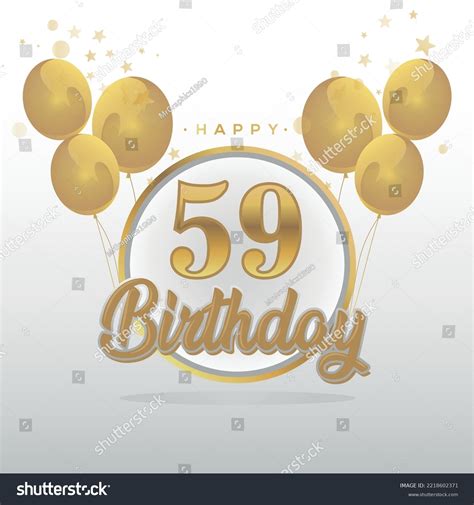 Happy 59th Birthday Balloons Greeting Card Stock Vector (Royalty Free ...