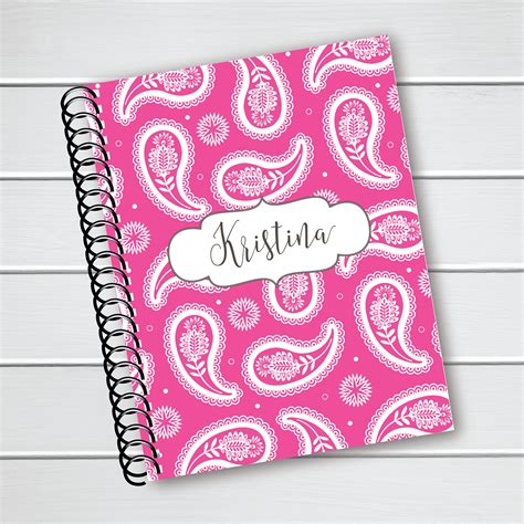 Personalized Notebook Name and Paisley Design Coil Notebook