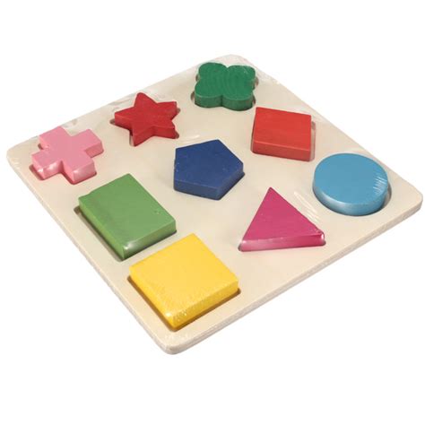 Wooden 9 Shapes Plate Colorful Toy Building Blocks Educational Bricks – Alexnld.com