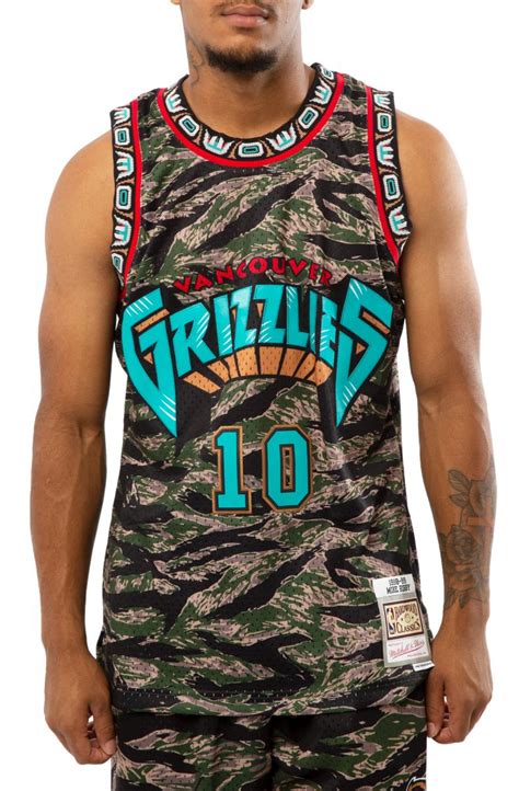 MITCHELL & NESS Vancouver Grizzlies Mike Bibby 1998-99 Tiger Camo ...