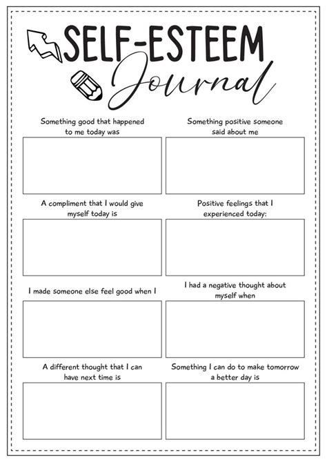 Building Self Esteem Worksheets For Teens Pdf