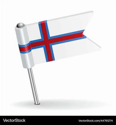 Faroe islands flag map pointer layout Royalty Free Vector