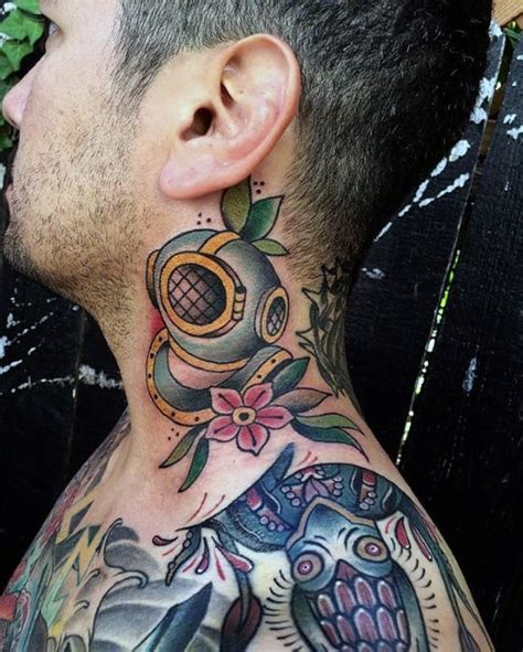 60 Diving Helmet Tattoo Designs For Men - Deep Sea Ideas