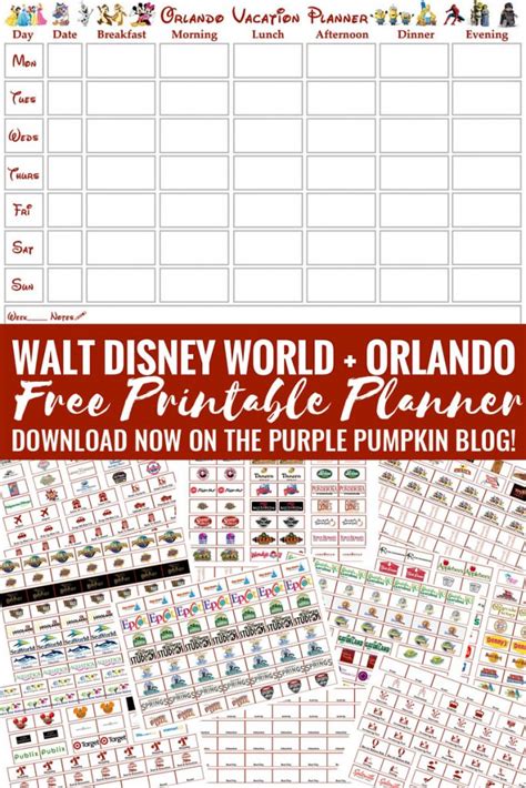 Orlando, Walt Disney World Vacation Planner | Free Printable