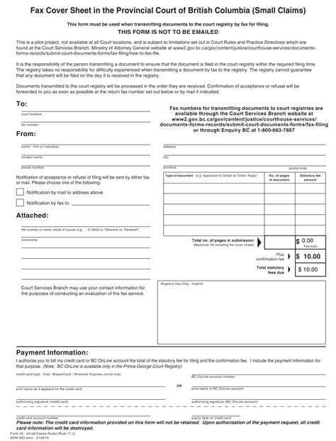 Provincial Court Of Bc Small Claims Forms - ClaimForms.net