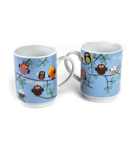 Stackable Owl Mug Set | Pink Cat Shop