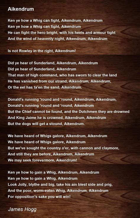 Aikendrum - Aikendrum Poem by James Hogg