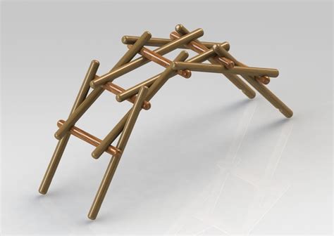 Leonardo da Vinci Self Supporting Bridge - STL, STEP / IGES, SOLIDWORKS - 3D CAD model - GrabCAD