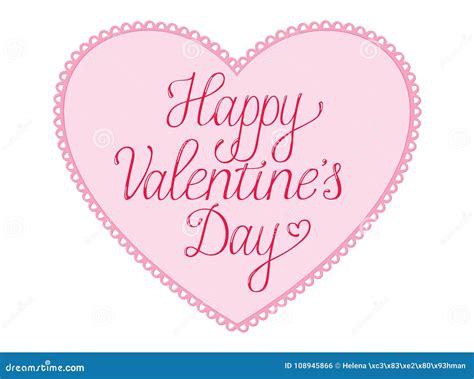 Happy Valentines Day Card with Lace Heart Stock Vector - Illustration ...