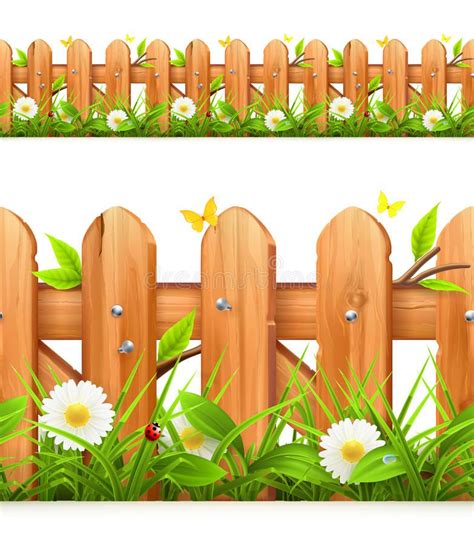 Grass and wooden fence. Seamless border, vector illustration , #ad, # ...