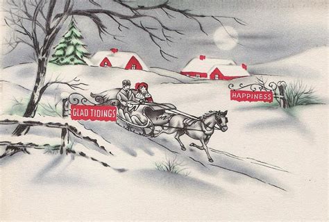 Christmas illustration 650 - horse drawn sleigh Painting by Bellavista Gallery - Fine Art America