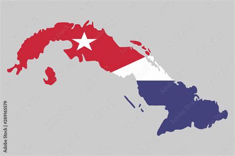 Vector flag map of Cuba. Vector illustration Stock Vector | Adobe Stock