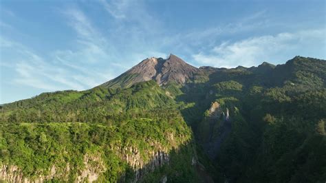 Aerial View of Mount Merapi in the Morning 25314707 Stock Video at Vecteezy