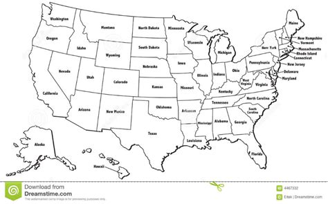 Outline Map Of United States