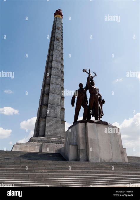 Juche tower, Pyongyang, North Korea, Asia Stock Photo - Alamy