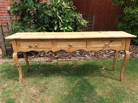 Pretty Antique Pine Rustic console table 3 drawer. L183cm, D44cm H76cm. Perfect for hallway ...