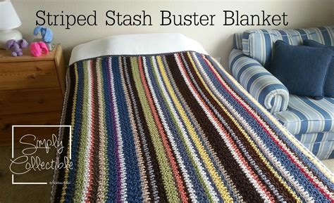 Striped Stash Buster crochet Blanket pattern • Simply Collectible Crochet