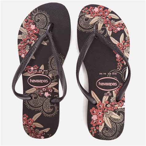 Havaianas Women's Organic Slim Flip Flops - Black | FREE UK Delivery | Allsole