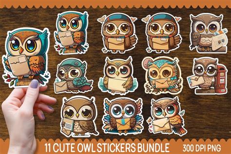 Cute Christmas owl Sticker Bundle