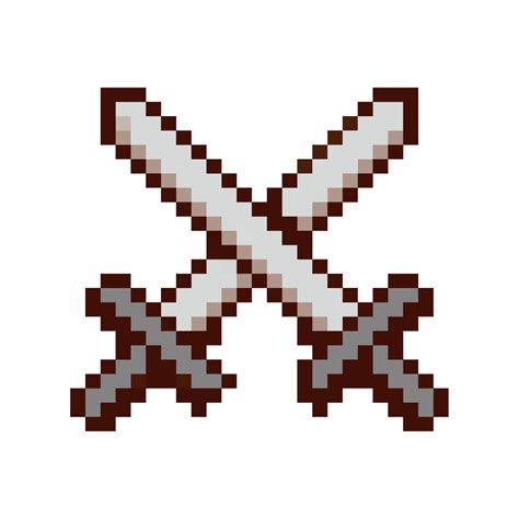 crossed swords pixel 10459863 Vector Art at Vecteezy