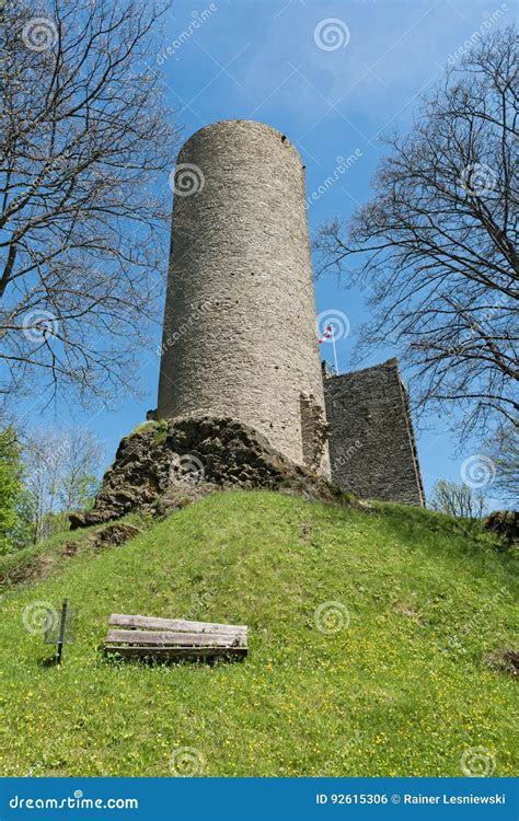 The Bergfried the Castle Ruin Reifenberg in the Taunus, Germany Stock Photo - Image of ruins ...