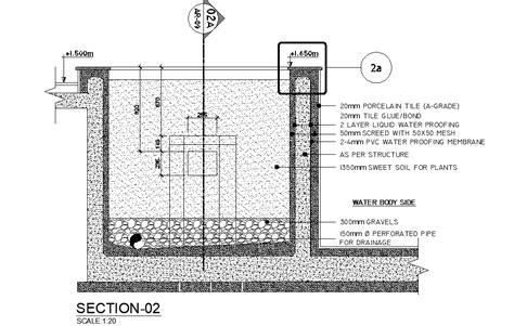 Planter Box Section Drawing Download DWG File - Cadbull