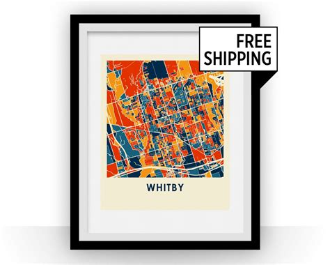 Whitby Ontario Map Print Full Color Map Poster - Etsy