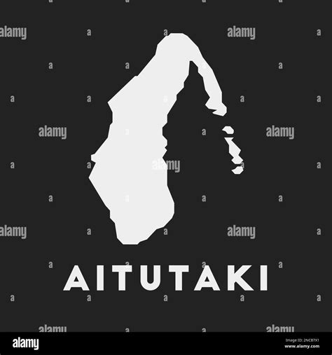 Aitutaki icon. Island map on dark background. Stylish Aitutaki map with ...