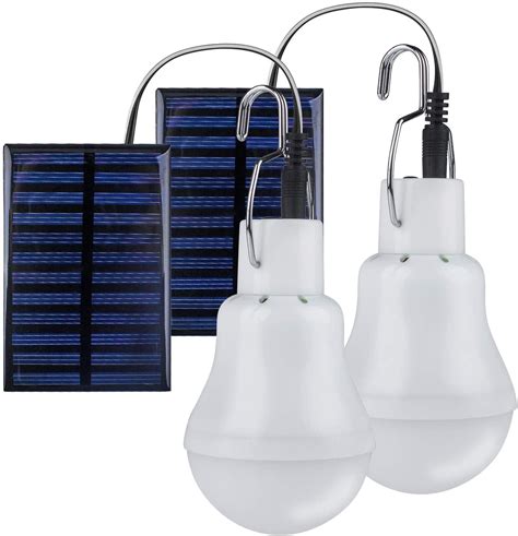 JUNWELL Solar Light Bulbs, Outdoor Indoor Home Chicken Coop Lights ...