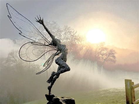 Dynamic Wire Art Sculpture of Fantastical Fairies by Robin Wight