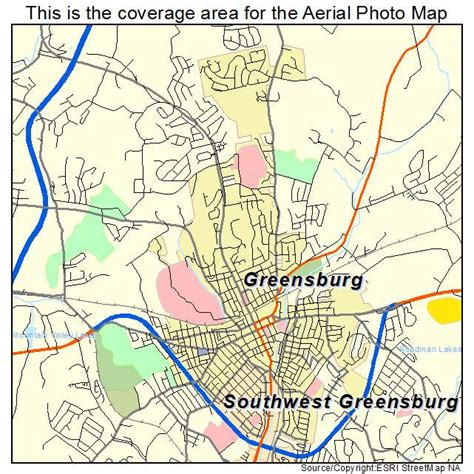 Aerial Photography Map of Greensburg, PA Pennsylvania