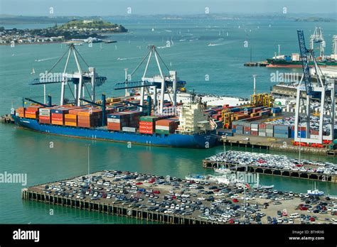 View of Port of Auckland, Auckland, New Zealand Stock Photo - Alamy