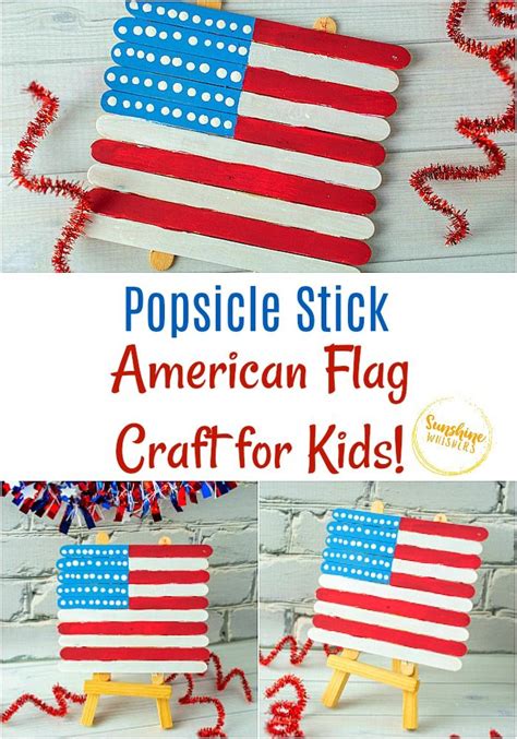 Super Easy Popsicle Stick American Flag Craft For Kids | American flag ...