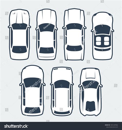 Vector Set Cars Silhouettes Top View Stock Vector (Royalty Free) 1841207842 | Shutterstock