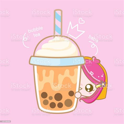 Kartun Karakter Cinta Boba Bubble Milk Tea Teh Susu Mutiara Minuman ...