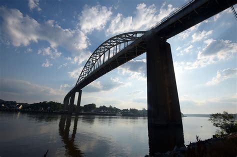 The current Chesapeake City bridge, a suspension arch bridge that spans the C&D canal, was ...