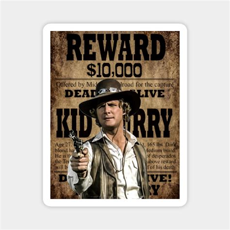 WANTED: Kid Curry $10,000 - Alias Smith And Jones - Magnet | TeePublic